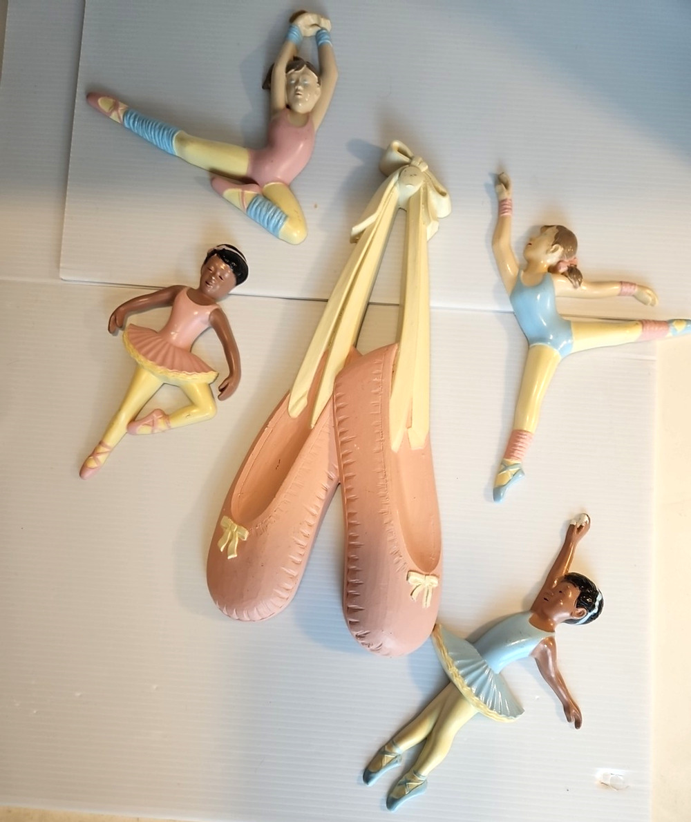 Burwood Products Ballerina Ballet wall plaques Vintage 80’s set of 5 very nice